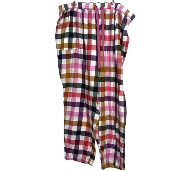 Joyspun Other - Joyspun Womens Pajama Pants 3X Plaid Multicolor Cotton Blend Lounge Sleepwear